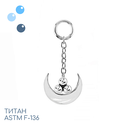 Подвеска с цепочкой из титана Mystic Moon